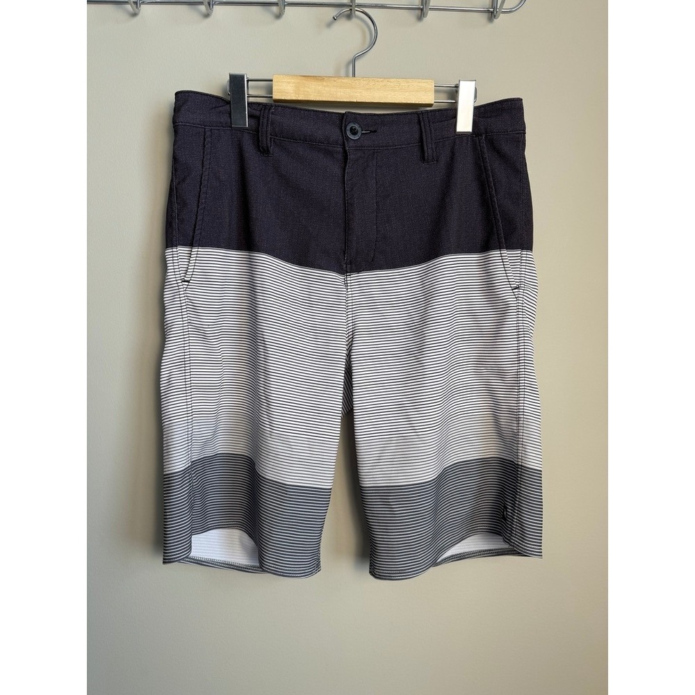 Rip Curl Mirage Boardwalk Hybrid Shorts Striped Mens Charcoal Grey White Size 30